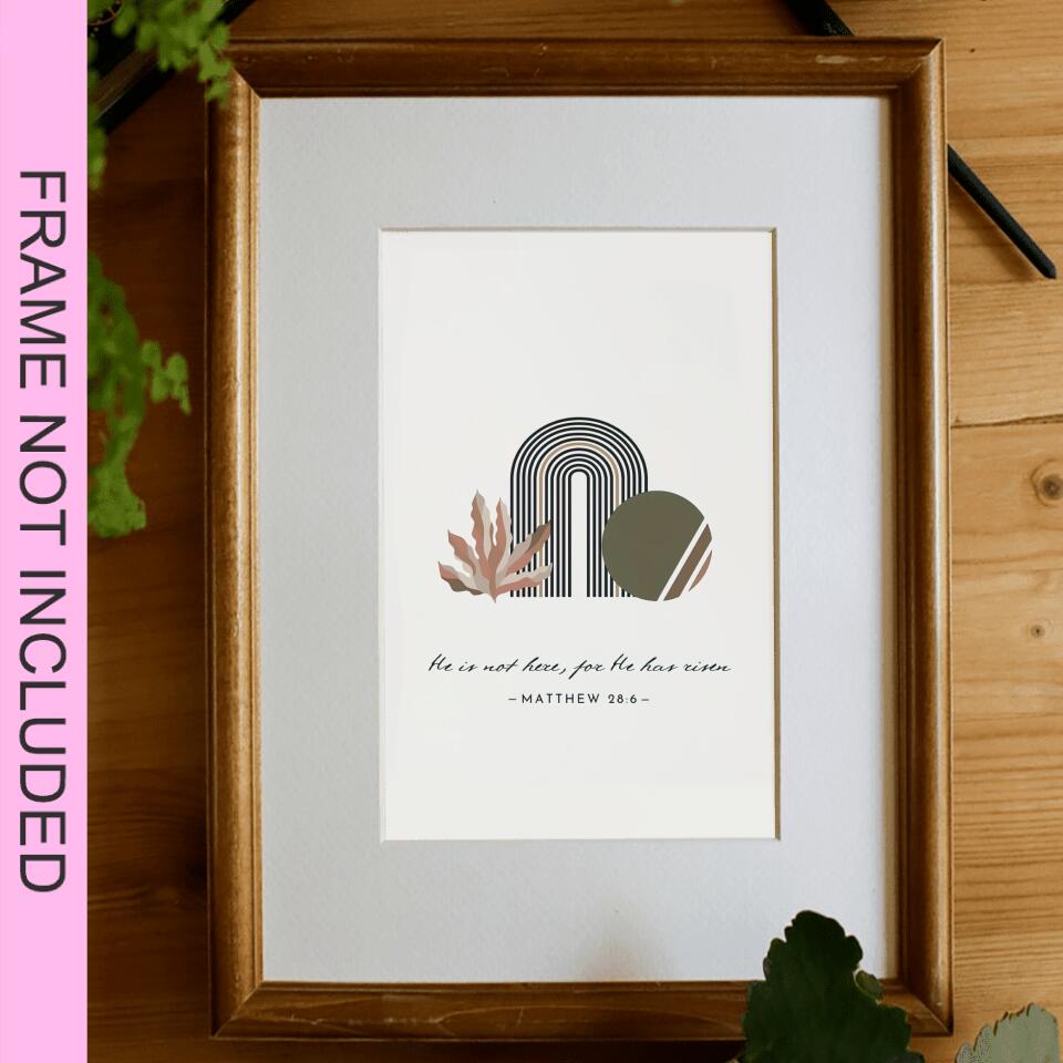 He Is Not Here  Fine Art Print - Christian Wall Art Prints - Bible Verse Wall Art - Best Prints For Home - Gift For Christian - Ciaocustom