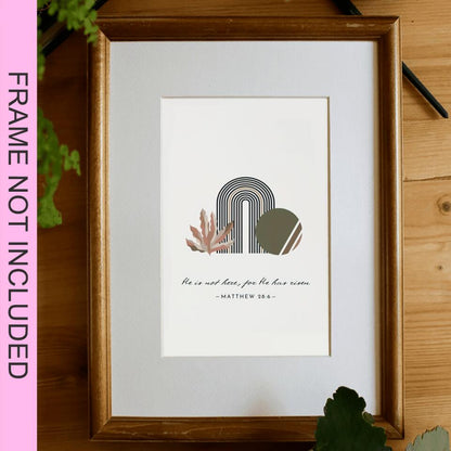 He Is Not Here  Fine Art Print - Christian Wall Art Prints - Bible Verse Wall Art - Best Prints For Home - Gift For Christian - Ciaocustom