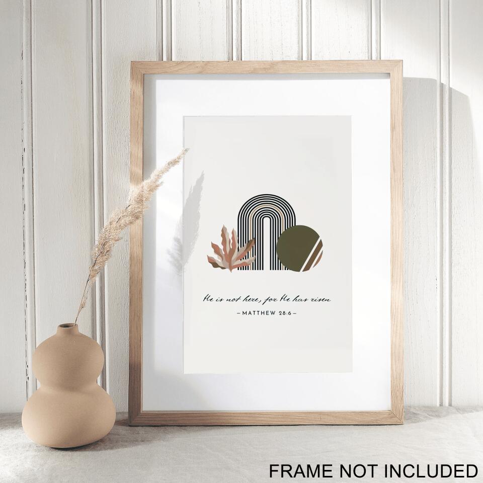 He Is Not Here  Fine Art Print - Christian Wall Art Prints - Bible Verse Wall Art - Best Prints For Home - Gift For Christian - Ciaocustom