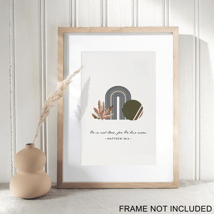 He Is Not Here  Fine Art Print - Christian Wall Art Prints - Bible Verse Wall Art - Best Prints For Home - Gift For Christian - Ciaocustom