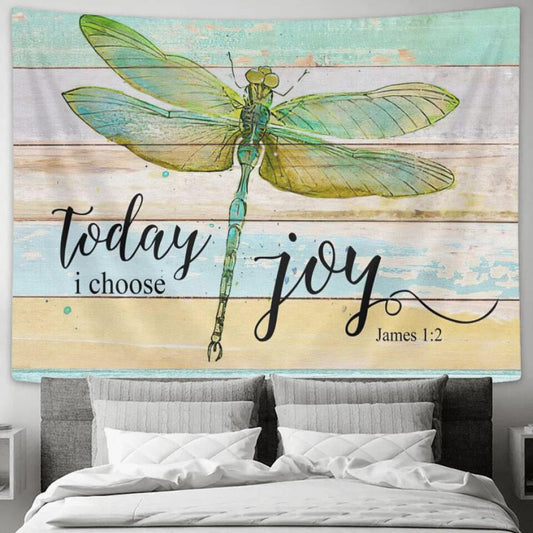 To Day I Choose Joy - James 1:2 - Jesus Christ Tapestry Wall Art - Tapestry Wall Hanging - Christian Wall Art - Ciaocustom