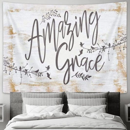 Amazing Grace - Jesus Christ Tapestry Wall Art - Tapestry Wall Hanging - Christian Wall Art - Ciaocustom