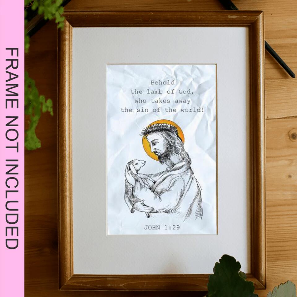 Behold The Lamb Of God Fine Art Print - Christian Wall Art Prints - Bible Verse Wall Art - Best Prints For Home - Ciaocustom