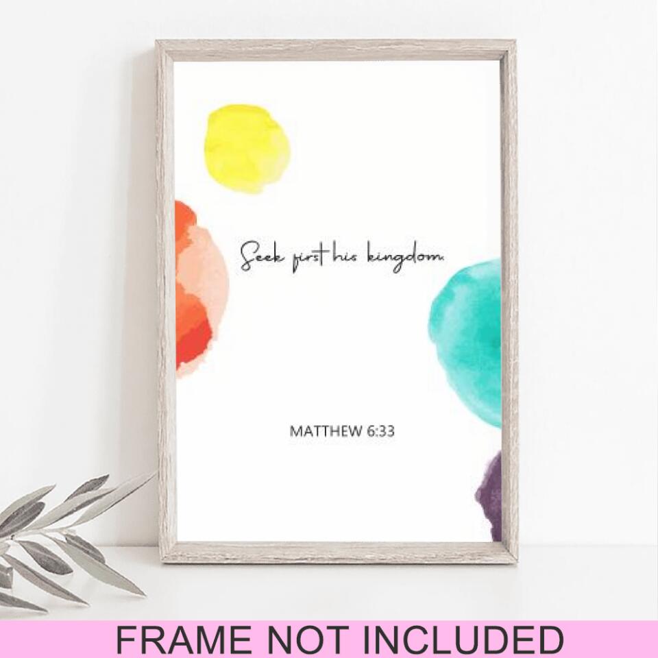 Seek First His Kingdom Fine Art Print - Christian Wall Art Prints - Bible Verse Wall Art - Best Prints For Home - Ciaocustom