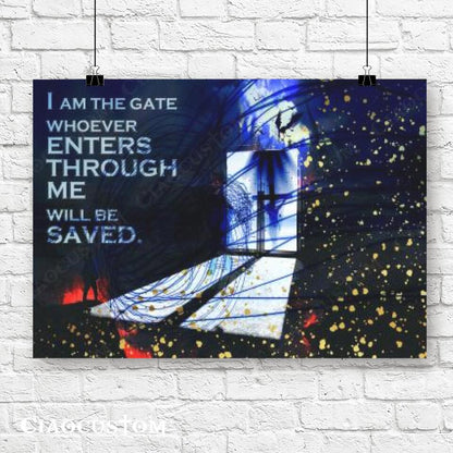 I Am The Gate Whoever Enters - Jesus Canvas Wall Art - Bible Verse Canvas - Christian Canvas Wall Art - Ciaocustom