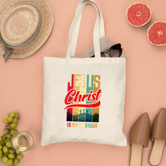 Jesus Christ Is My Saviour Canvas Tote Bags - Christian Tote Bags - Printed Canvas Tote Bags - Cute Tote Bags - Gift For Christian - Ciaocustom