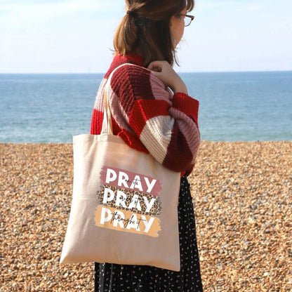 Pray On It Canvas Tote Bags - Christian Tote Bags - Printed Canvas Tote Bags - Cute Tote Bags - Religious Tote Bags - Gift For Christian - Ciaocustom