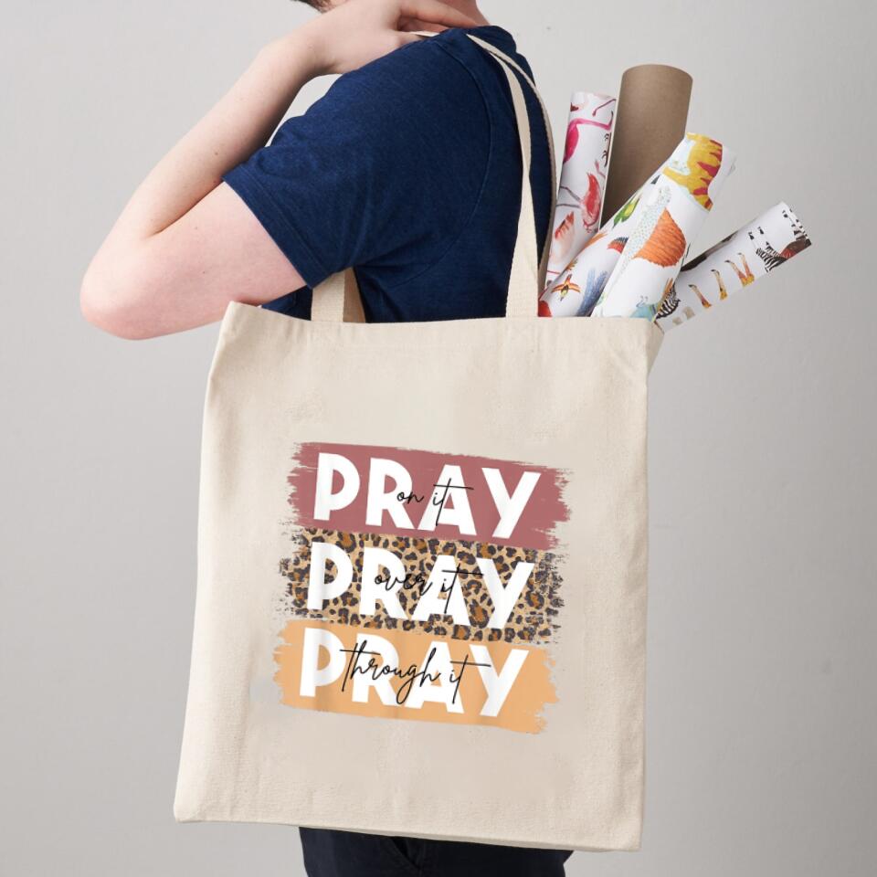 Pray On It Canvas Tote Bags - Christian Tote Bags - Printed Canvas Tote Bags - Cute Tote Bags - Religious Tote Bags - Gift For Christian - Ciaocustom