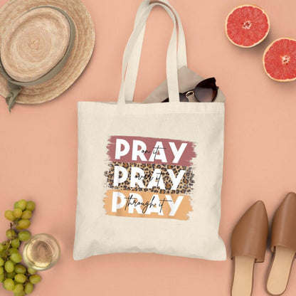 Pray On It Canvas Tote Bags - Christian Tote Bags - Printed Canvas Tote Bags - Cute Tote Bags - Religious Tote Bags - Gift For Christian - Ciaocustom