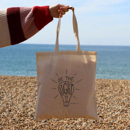 Be the Light Canvas Tote Bags - Christian Tote Bags - Printed Canvas Tote Bags - Cute Tote Bags - Religious Tote Bags - Gift For Christian - Ciaocustom