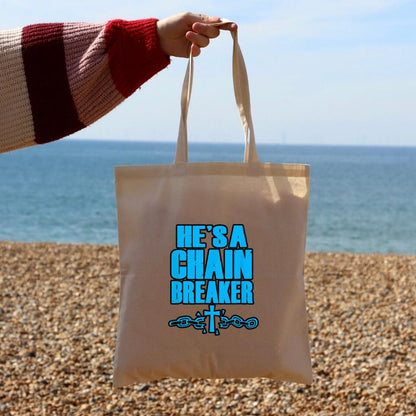 He's A Chain Breaker Canvas Tote Bags - Christian Tote Bags - Printed Canvas Tote Bags - Religious Tote Bags - Gift For Christian - Ciaocustom