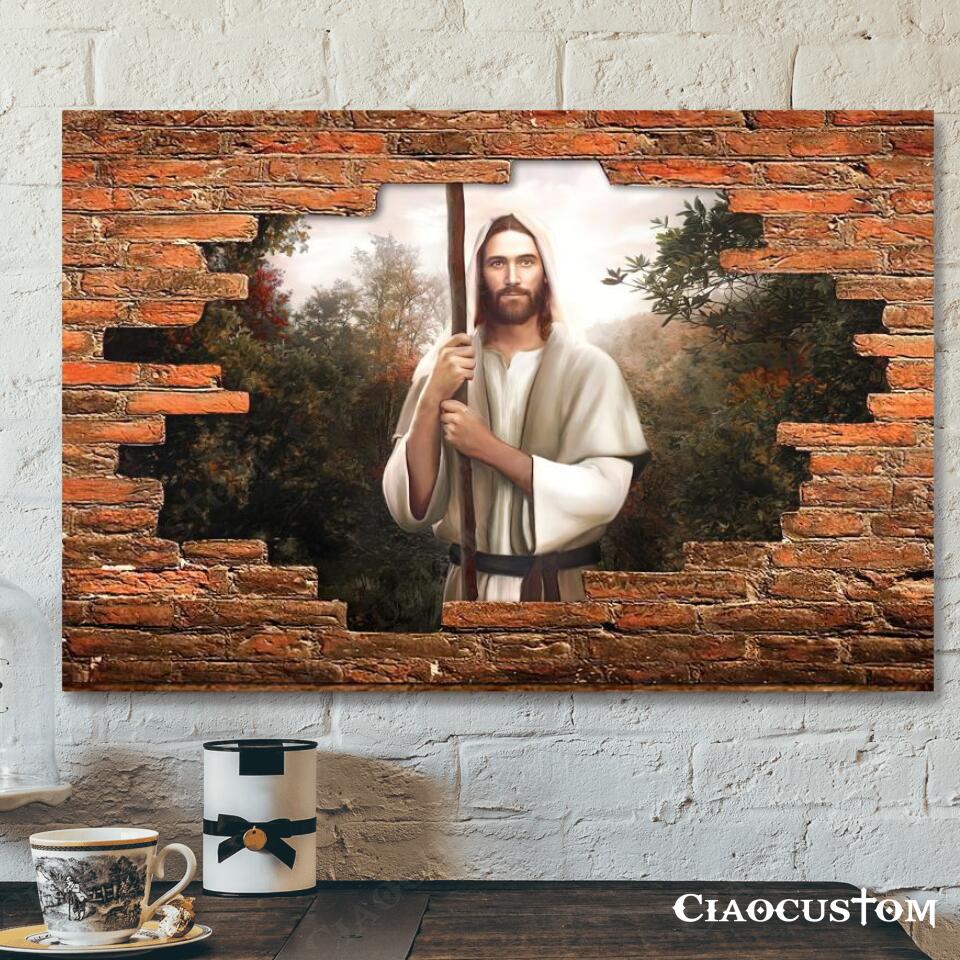 Lord Jesus With Stick - Jesus Pictures - Jesus Canvas Poster - Jesus Wall Art - Christ Pictures - Faith Canvas - Gift For Christian - Ciaocustom