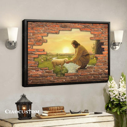 Jesus & Lamb - Jesus Pictures - Jesus Canvas Poster - Jesus Wall Art - Christian Canvas Prints - Faith Canvas - Gift For Christian - Ciaocustom