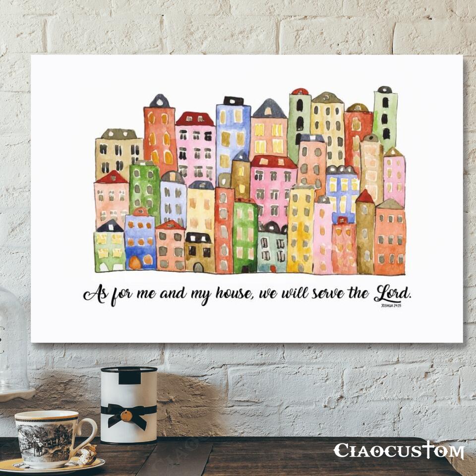 As For Me And My House - Jesus Canvas Wall Art - Bible Verse Canvas - Christian Canvas Wall Art - Ciaocustom