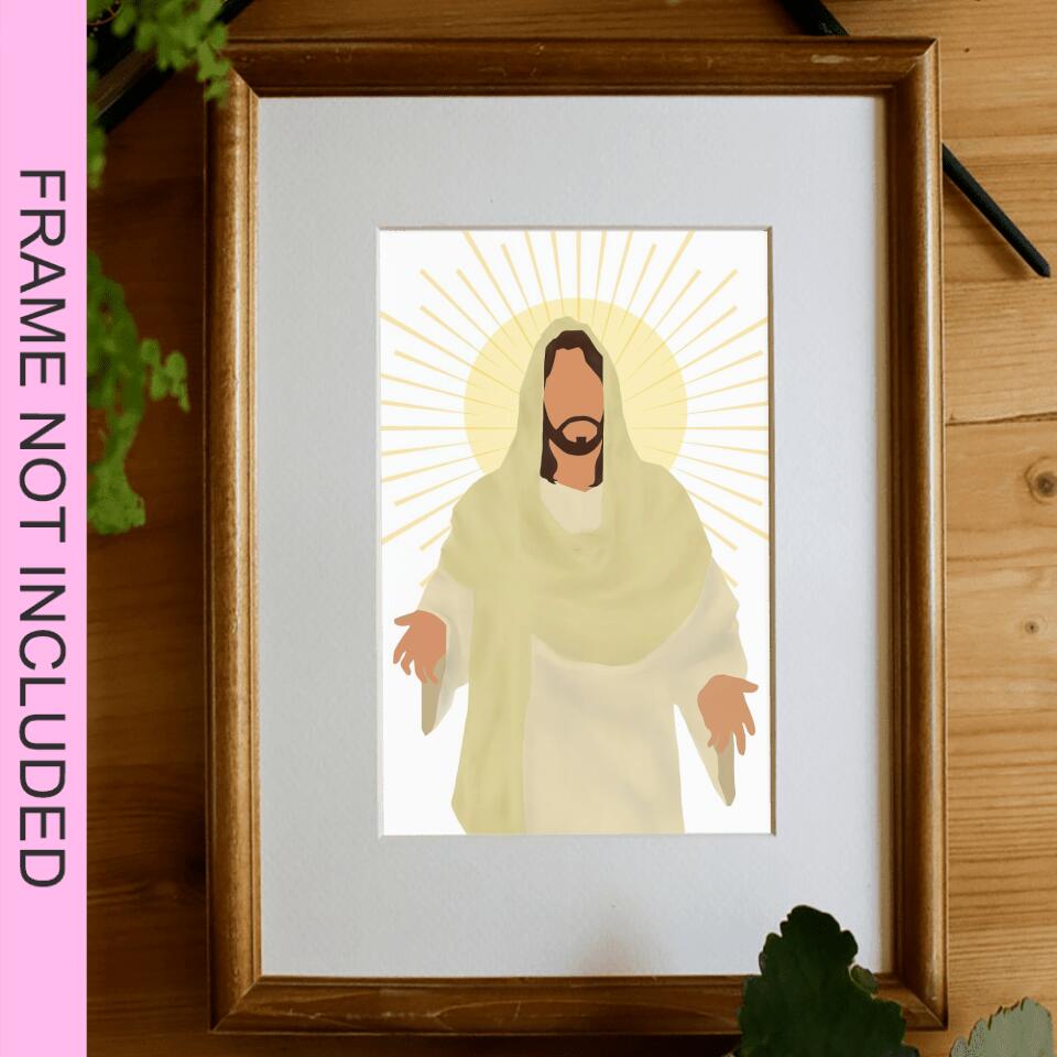 Picture Of Jesus - Christian Wall Art Prints - Bible Verse Wall Art - Best Prints For Home - Gift For Christian - Ciaocustom