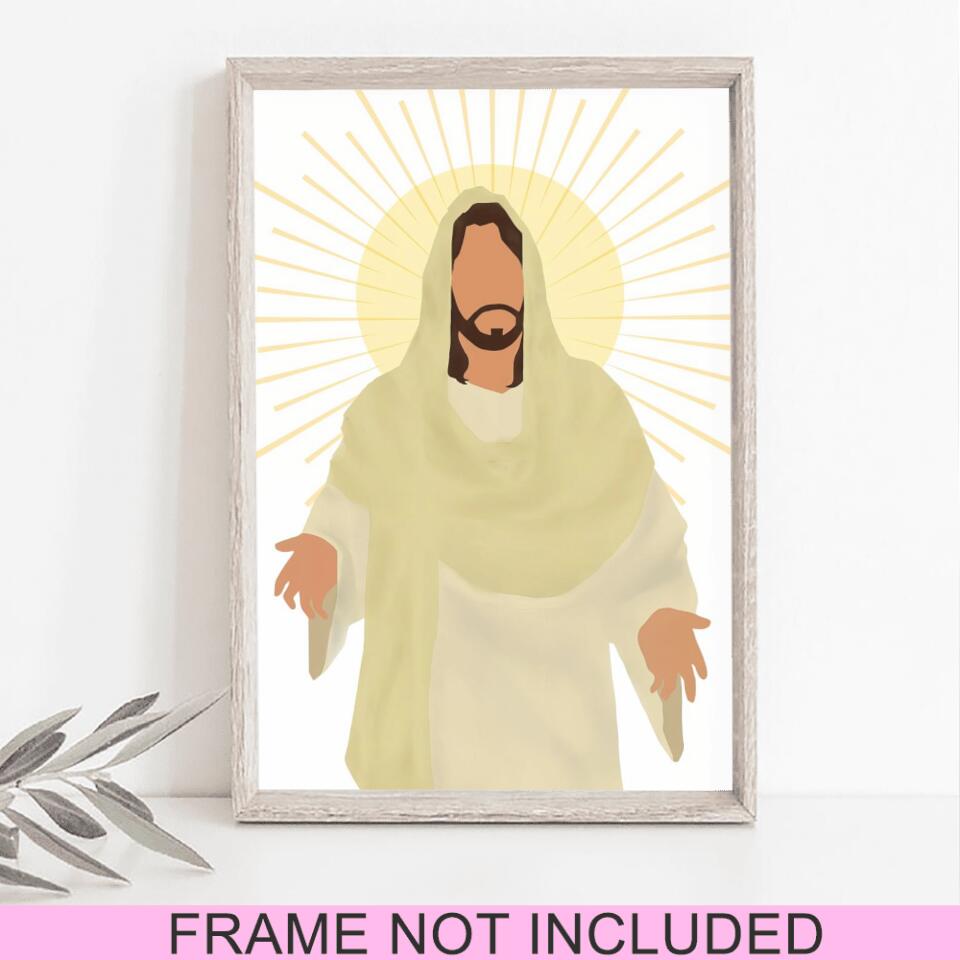 Picture Of Jesus - Christian Wall Art Prints - Bible Verse Wall Art - Best Prints For Home - Gift For Christian - Ciaocustom