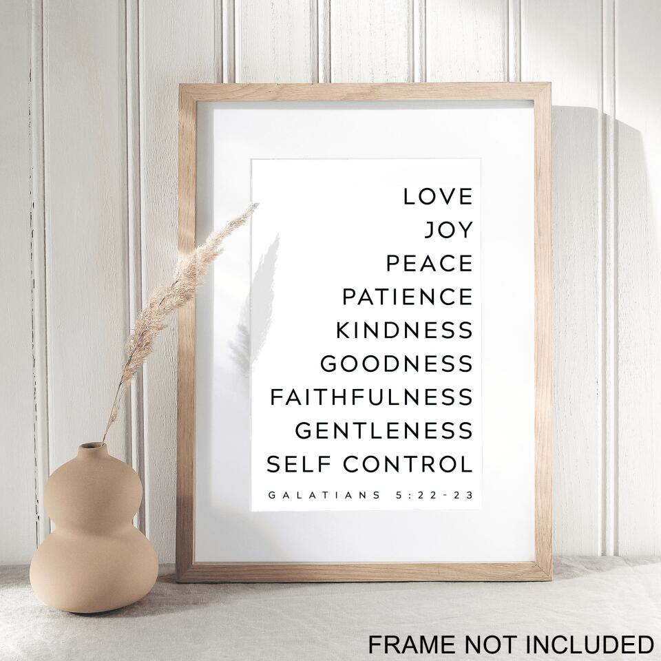 Love Joy Peace - Galatians 5:22-23 - Christian Wall Art Prints - Bible Verse Wall Art - Best Prints For Home - Gift For Christian - Ciaocustom