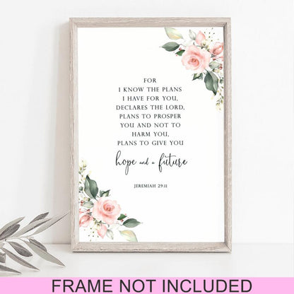 For I Know The Plans - Jeremiah 29:11 - Christian Wall Art Prints - Bible Verse Wall Art - Best Prints For Home - Ciaocustom