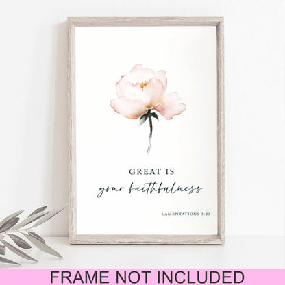 Great Is Your Faith Fulness - Christian Wall Art Prints - Bible Verse Wall Art - Best Prints For Home - Gift For Christian - Ciaocustom