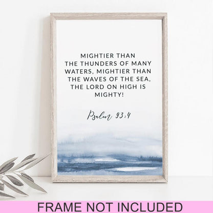 Mightier Than The Thunders Of many Waters - Christian Wall Art Prints - Bible Verse Wall Art - Best Prints For Home - Gift For Christian - Ciaocustom
