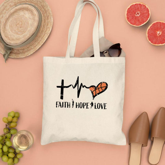 Faith Hope Love Canvas Tote Bags - Christian Tote Bags - Printed Canvas Tote Bags - Cute Tote Bags - Religious Tote Bags - Gift For Christian - Ciaocustom