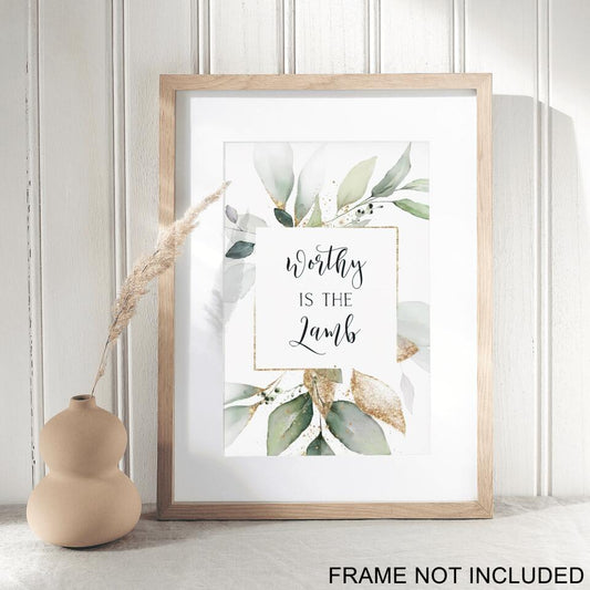 Worthy Is The Lamb Fine Art Print - Christian Wall Art Prints - Bible Verse Wall Art - Best Prints For Home - Gift For Christian - Ciaocustom