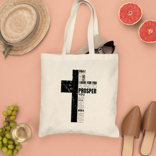 Jeremiah 29_11 Christian Bible Verse Canvas Tote Bags - Christian Tote Bags - Printed Canvas Tote Bags - Gift For Christian - Ciaocustom