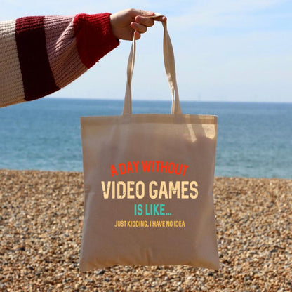 A Day Without Video Games Is Like Canvas Tote Bags - Christian Tote Bags - Printed Canvas Tote Bags - Gift For Christian - Ciaocustom