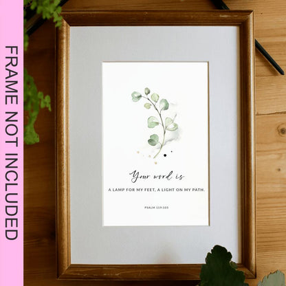 Your Word Is - Psalm119:105 - Christian Wall Art Prints - Bible Verse Wall Art - Best Prints For Home - Gift For Christian - Ciaocustom