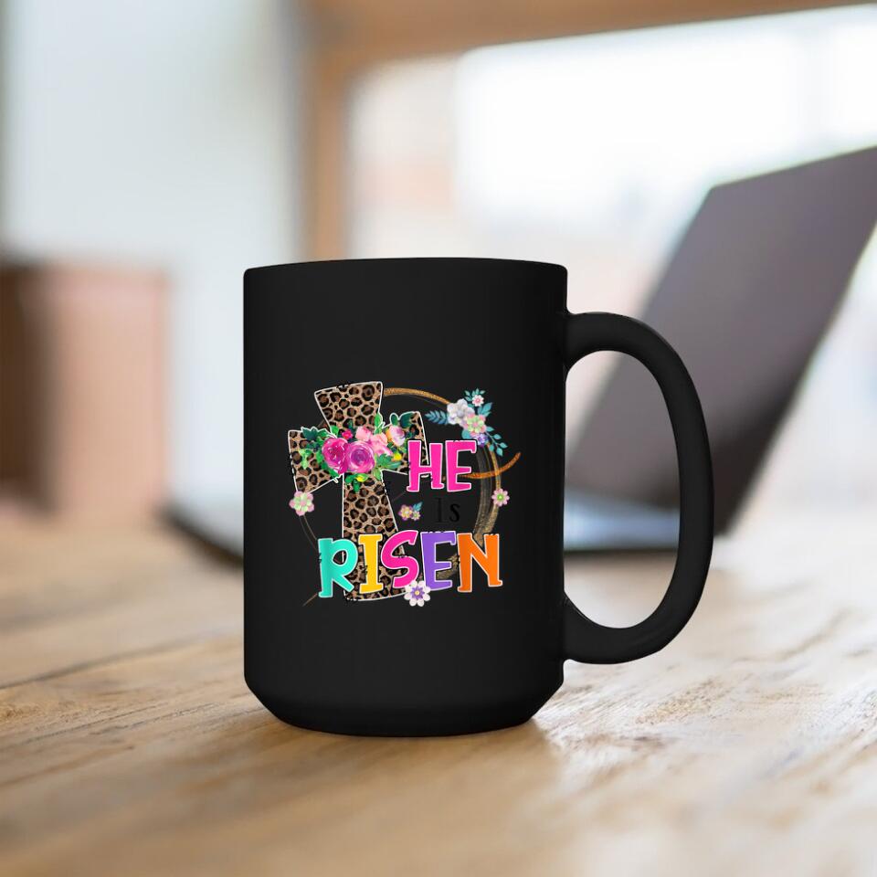 He Risen - Cross - Christian Coffee Mugs - Bible Verse Mugs - Scripture Mugs - Religious Faith Gift - Ciaocustom