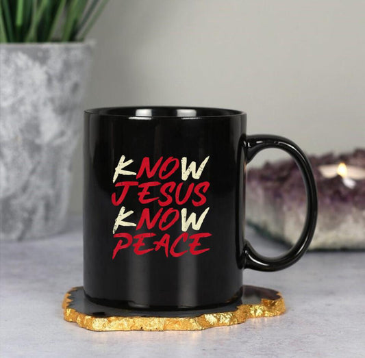 Know Jesus Know Peace Mug - Christian Coffee Mugs - Bible Verse Mugs - Scripture Mugs - Religious Faith Gift - Gift For Christian - Ciaocustom