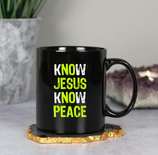 Know Jesus Know Peace Mug - Christian Coffee Mugs - Bible Verse Mugs - Scripture Mugs - Religious Faith Gift - Gift For Christian - Ciaocustom