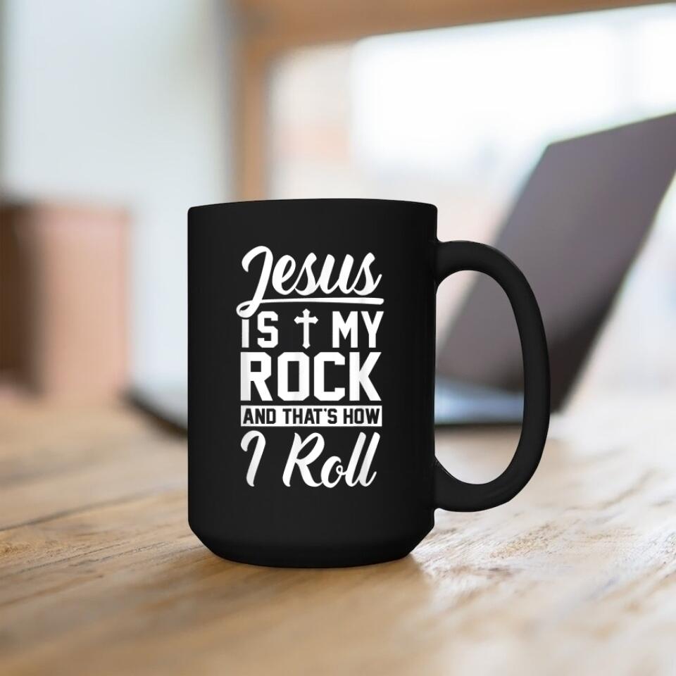 Jesus Is My Rock - Christian Coffee Mugs - Bible Verse Mugs - Scripture Mugs - Religious Faith Gift - Ciaocustom