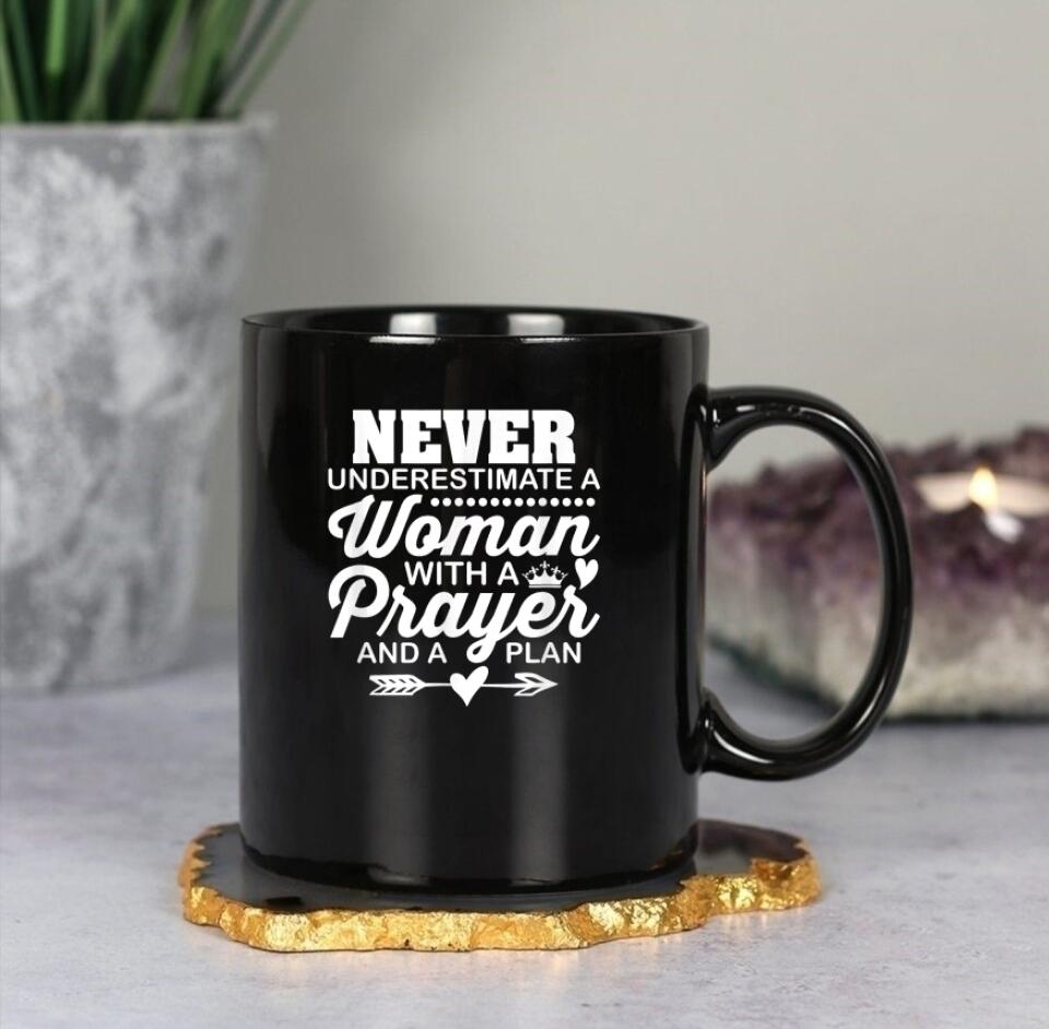 Woman With A Prayer - Christian Coffee Mugs - Bible Verse Mugs - Scripture Mugs - Religious Faith Gift - Ciaocustom