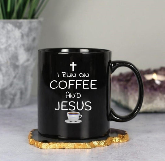 I Run On Coffee And Jesus - Christian Coffee Mugs - Bible Verse Mugs - Scripture Mugs - Religious Faith Gift - Ciaocustom