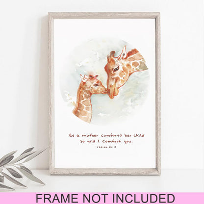 Deer - As A Mother Comforts Her Child So Will I Comfort You - Christian Fine Art Prints - Christian Wall Art Prints - Ciaocustom
