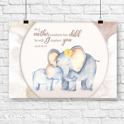 As A Mother Comforts Her Child So Will I Comfort You - Christian Fine Art Prints - Christian Wall Art Prints - Ciaocustom