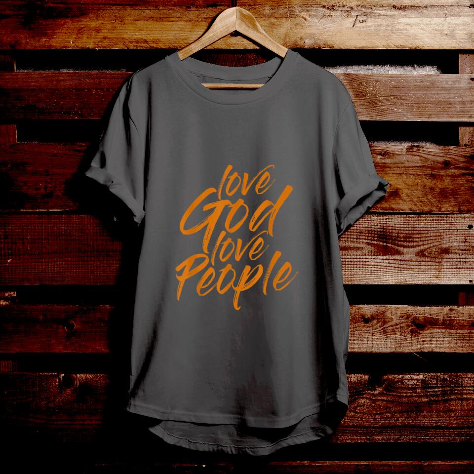 Love God Love People Orange - Bible Verse T Shirts - Christian Tees - Christian Graphic Tees - Ciaocustom