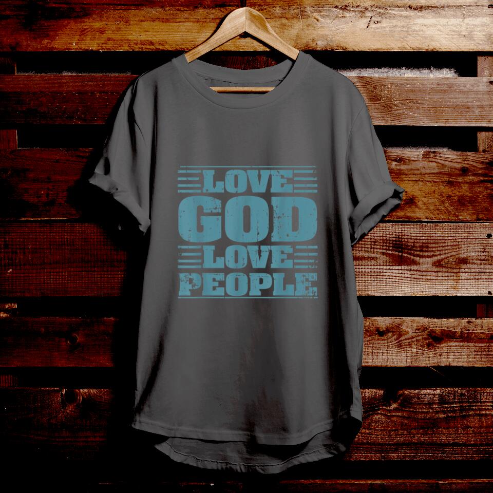Love God Love People Blue - Bible Verse T Shirts - Christian Tees - Christian Graphic Tees - Ciaocustom