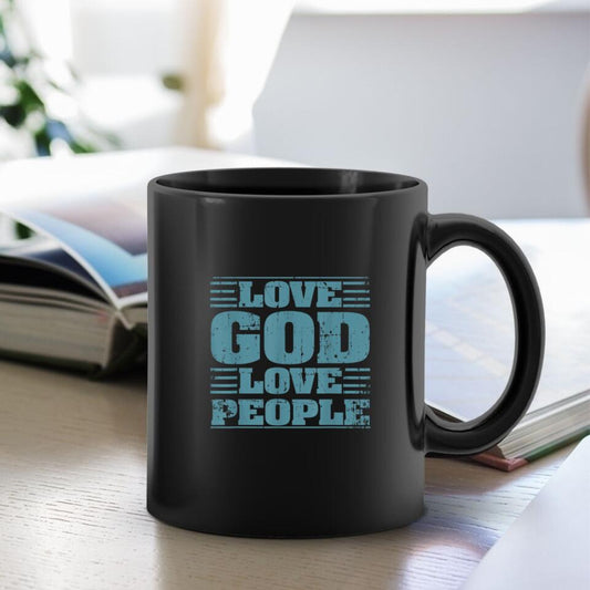 Love God Love People Blue - Bible Verse Mugs - Scripture Mugs - Religious Faith Gift - Gift For Christian - Ciaocustom