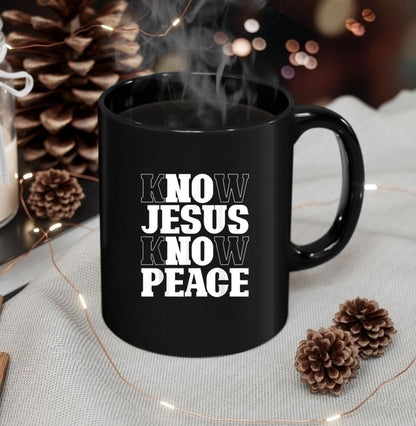 Know Jesus Know Peace - Bible Verse Mugs - Scripture Mugs - Religious Faith Gift - Gift For Christian - Ciaocustom
