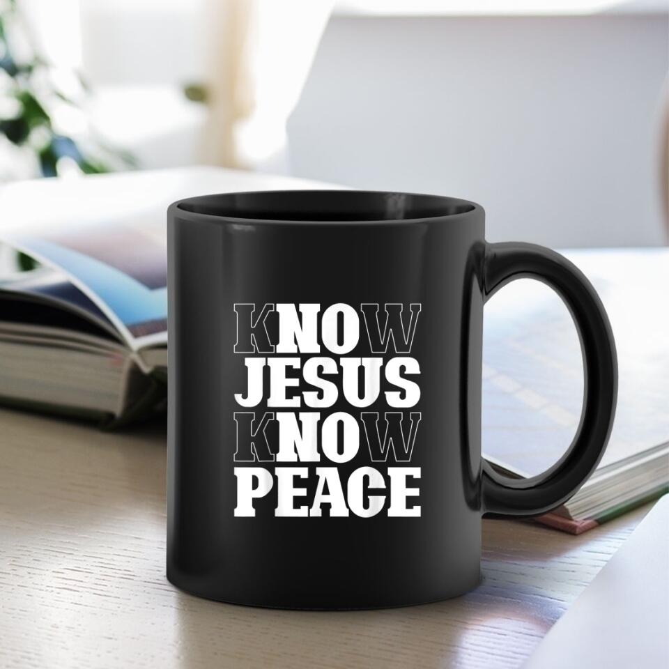 Know Jesus Know Peace - Bible Verse Mugs - Scripture Mugs - Religious Faith Gift - Gift For Christian - Ciaocustom