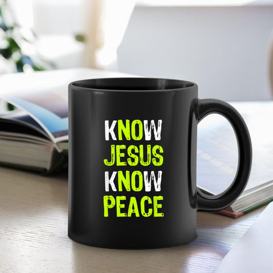 Know Jesus Know Peace - Bible Verse Mugs - Scripture Mugs - Religious Faith Gift - Gift For Christian - Ciaocustom