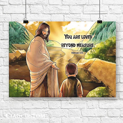 You Are Loved Beyond Measure - Ephesians 3:19 Canvas Wall Art - Bible Verse Wall Art - Best Prints For Home - Gift For Christian - Ciaocustom