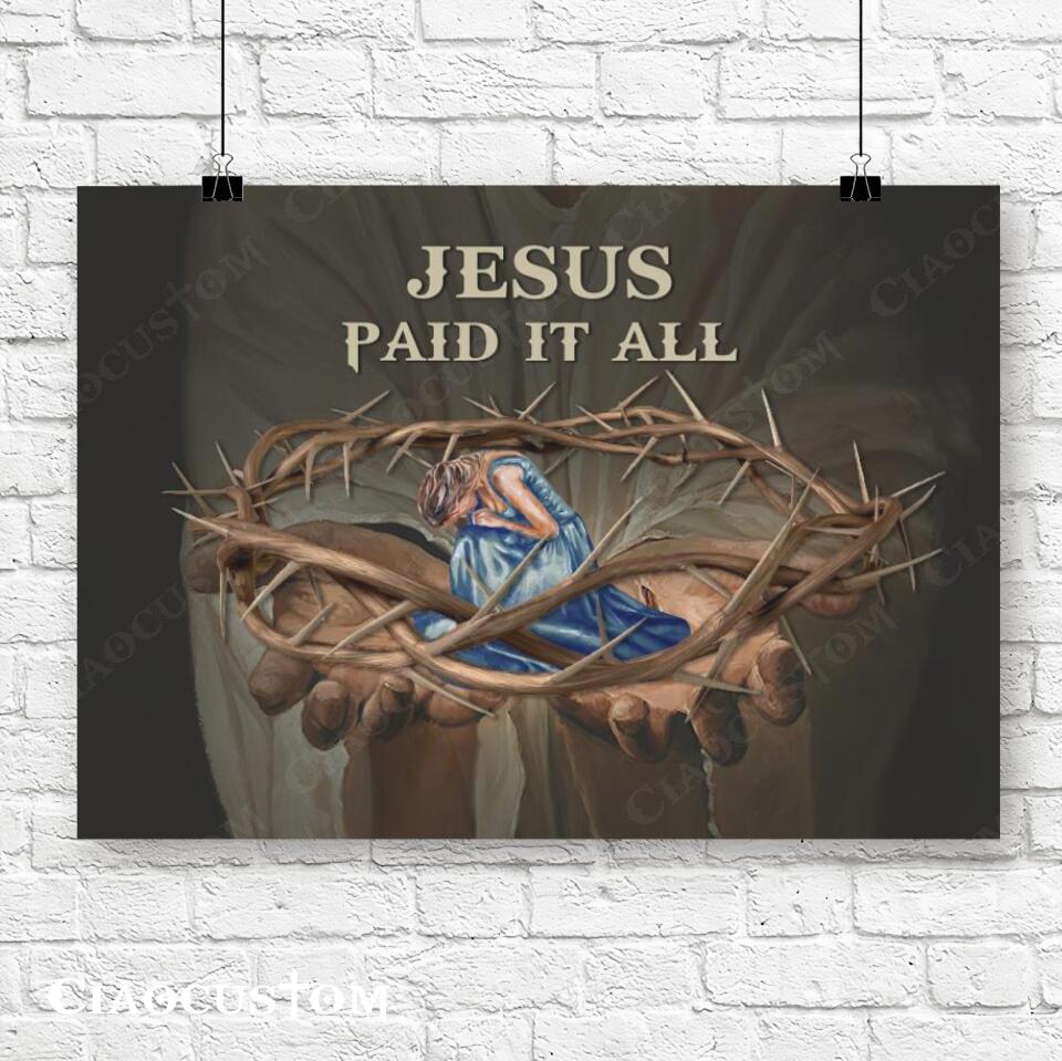 Jesus Paid It All - Jesus Pictures - Christian Canvas Prints - Faith Canvas - Bible Verse Canvas - Ciaocustom