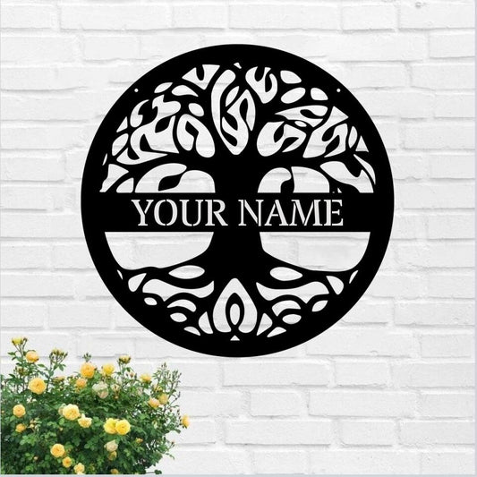 Personalized Tree Of Life Metal Sign - Custom Metal Signs - Metal Wall Art - Family Name Sign - Rustic Home Decor - Ciaocustom