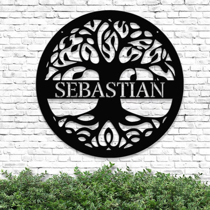 Personalized Tree Of Life Metal Sign - Custom Metal Signs - Metal Wall Art - Family Name Sign - Rustic Home Decor - Ciaocustom