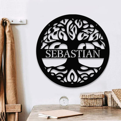 Personalized Tree Of Life Metal Sign - Custom Metal Signs - Metal Wall Art - Family Name Sign - Rustic Home Decor - Ciaocustom