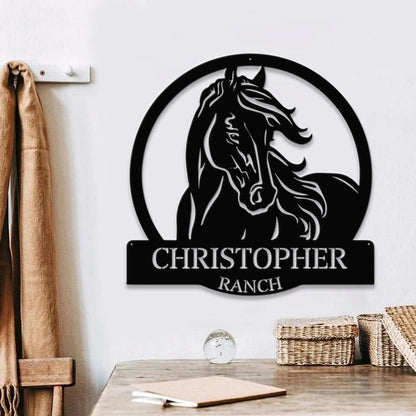 Personalized Horse Sign Metal - Custom Outdoor Farm - Horse Wall Art Decor - Metal Laser Cut Metal Signs - Ciaocustom