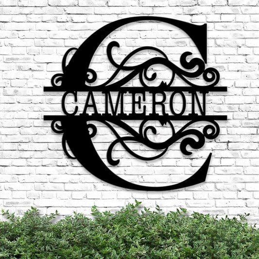 Personalized Metal Split Monogram Sign - Metal Letters Outdoor - Personalized Gift - Housewarming Gift - Ciaocustom